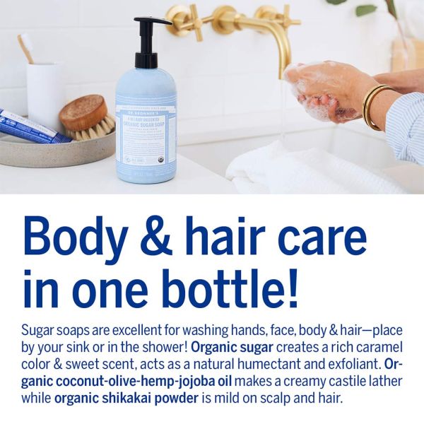 Dr. Bronner's Organic 4-in-1 Pump Soap Sugar Baby Unscented - 24 fl oz