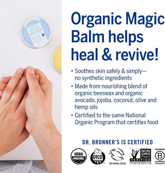 Dr. Bronner's Organic Magic Balm for Baby Hands Face & Body Unscented - 2 oz