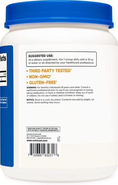 Nutricost L-Glutamine Powder Unflavored - 200 Servings