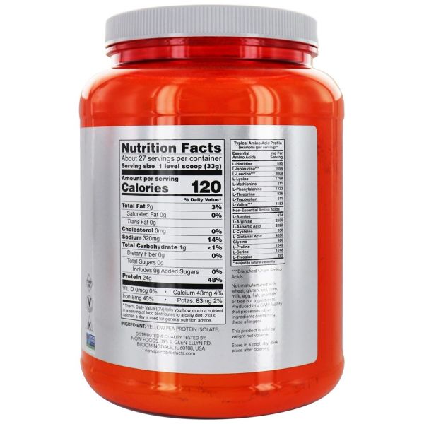 NOW Sports Pea Protein - Informed Sports Certified Natural Unflavored - 2 lbs