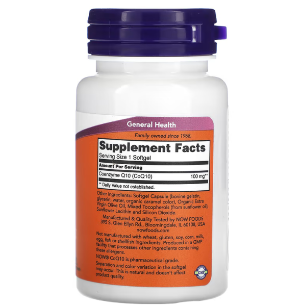 NOW CoQ10 - 100 mg - 50 Softgels