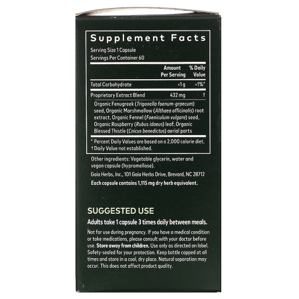 Gaia Herbs Lactation Support - 60 Vegan Capsules