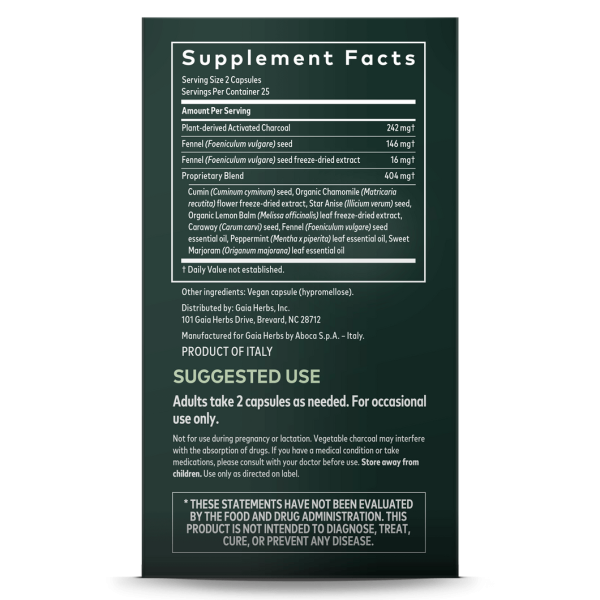 Gaia Herbs RapidRelief™ Gas and Bloating™ - 50 Vegan Capsules