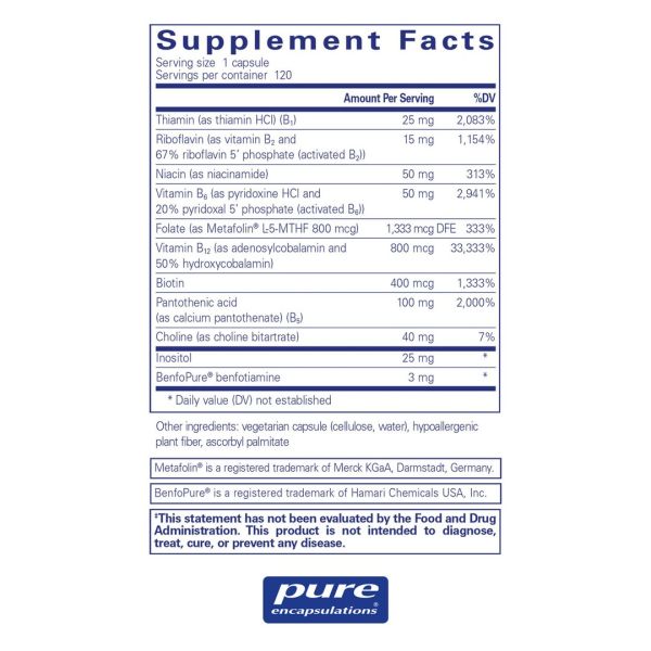 Pure Encapsulations PureGenomics® B-Complex - 120 Capsules