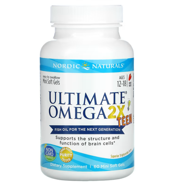 Nordic Naturals Ultimate Omega Teen Strawberry - 60 Mini Softgels