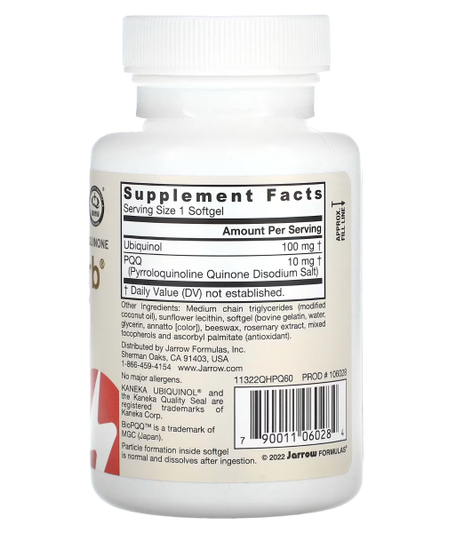 Jarrow Formulas QH-absorb + PQQ - 60 Softgels