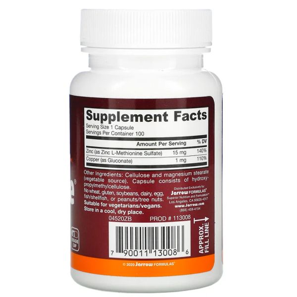 Jarrow Formulas Zinc Balance - 100 Veggie Capsules