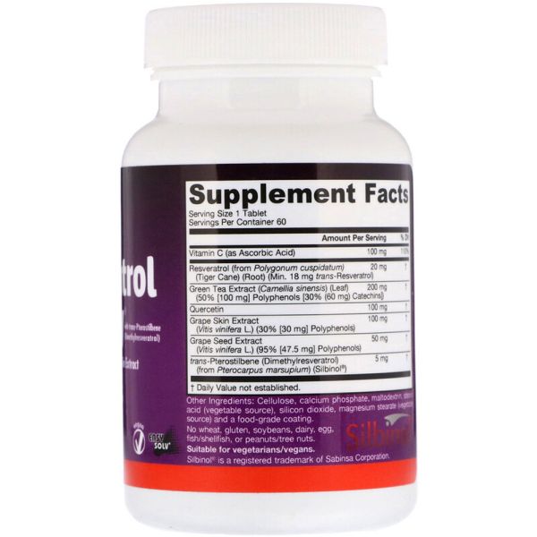 Jarrow Formulas Resveratrol Synergy 60 Tablets