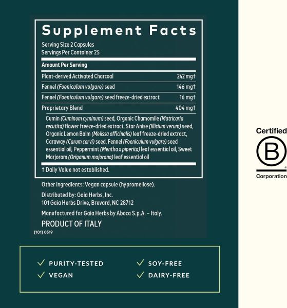 Gaia Herbs RapidRelief™ Gas and Bloating™ - 50 Vegan Capsules