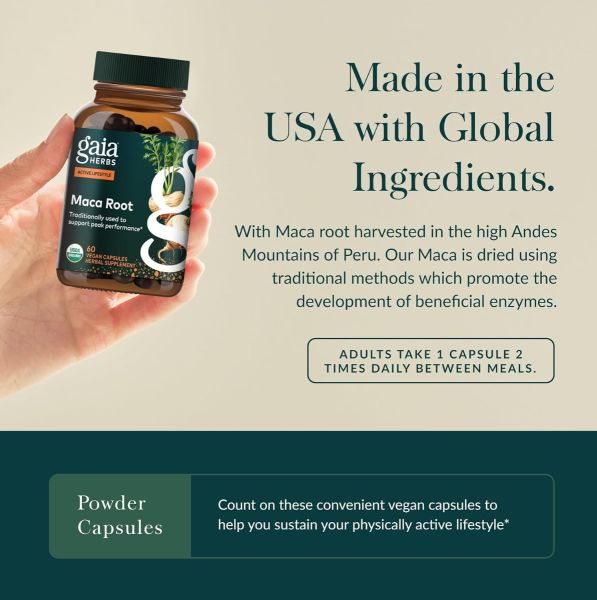 Gaia Herbs Maca Root - 60 Vegan Capsules