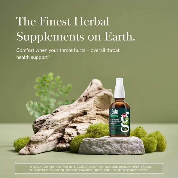 Gaia Herbs, Throat Spray, Echinacea Goldenseal Propolis, 1 fl oz (30 ml)