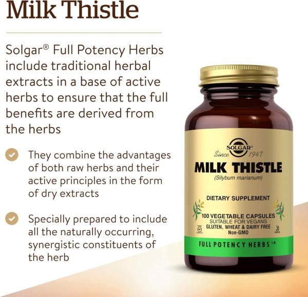 Solgar Milk Thistle - 100 Vegetable Capsules