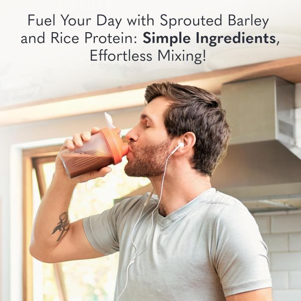 Garden of Life, Plant‑Based Sprouted Barley Protein + Probiotics, Chocolate, 1 lb 4 oz (564 g)