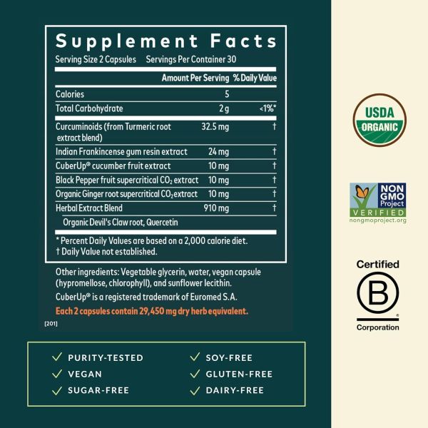 Gaia Herbs Turmeric Supreme Joint Health 60 Liquid Phyto-Caps (30 Servings)