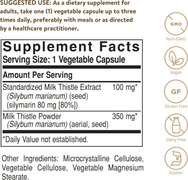 Solgar Milk Thistle - 100 Vegetable Capsules