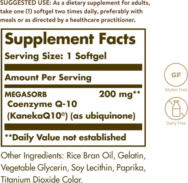 Solgar, Megasorb CoQ-10 200 mg, 30 Softgels