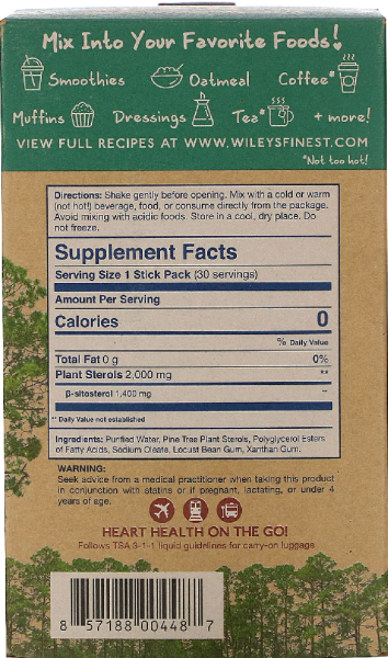 Wiley's Finest, Bold Heart by Cardiosmile, Original Unsweetened, 30 Liquid Stick Packs, 0.36 fl oz (10.5 ml) Each