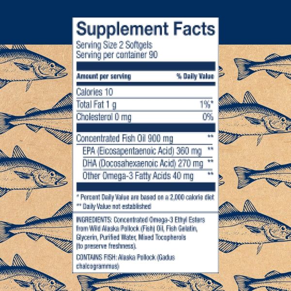 Wiley's Finest Wild Alaskan Fish Oil Easy Swallow Minis - 630 mg - 180 Softgels