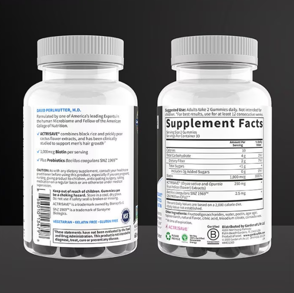 Garden of Life, Hair Growth Gummies for Men, Berry, 60 Gummies