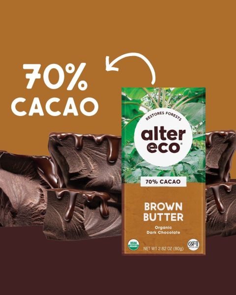 Alter Eco Organic Chocolate Salted Brown Butter 70% Cacao Bar