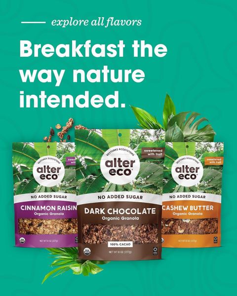 Alter Eco Organic No Added Sugar Granola, Dark Chocolate - 8 oz