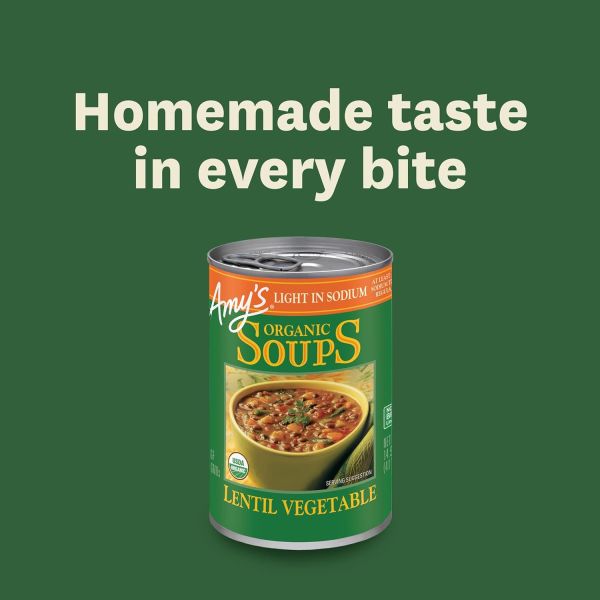 Amy's Organic Soup, Light in Sodium Lentil Vegetable - 14.5 fl oz