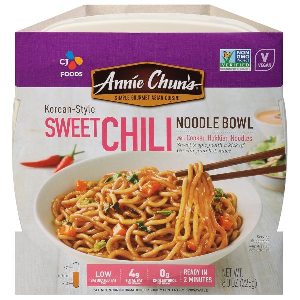 Annie Chun's Sweet Chili Noodle Bowl, Korean Style, Vegan - 48 oz