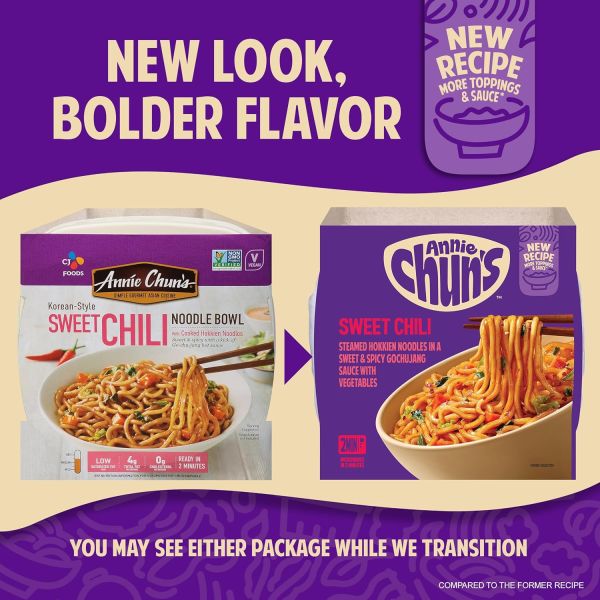 Annie Chun's Sweet Chili Noodle Bowl, Korean Style, Vegan - 48 oz