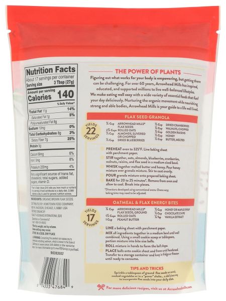 Arrowhead Mills Gluten Free Organic Flax Seeds - 16 oz