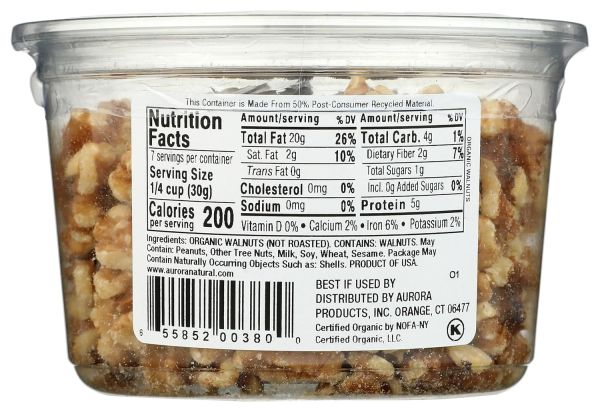 Aurora Products Organic Walnut Halves - 7 oz