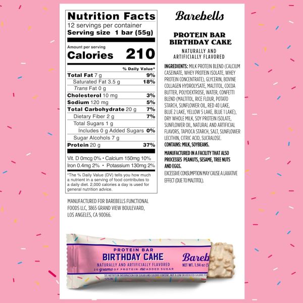 Barebells Protein Bar Birthday Cake - 1.94 oz