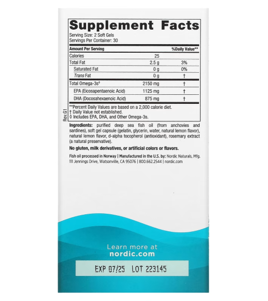 Nordic Naturals Ultimate Omega 2X Lemon - 2150 mg - 120 Softgels