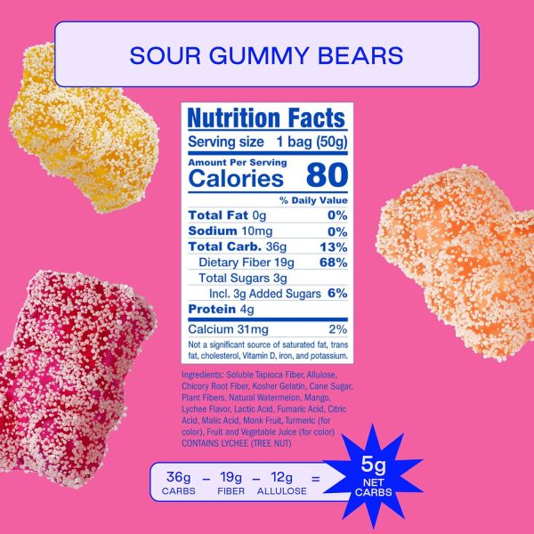 BEHAVE Low Sugar Gummy Candy, Sour Stars