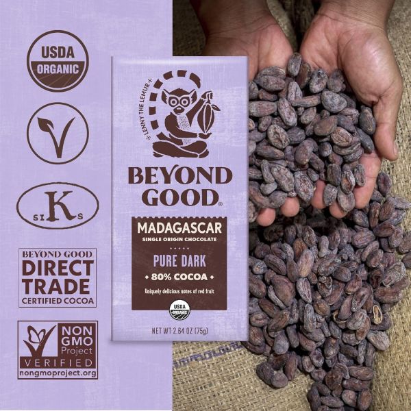Beyond Good Organic 80% Madagascar Dark Chocolate Bar - 2.64 oz