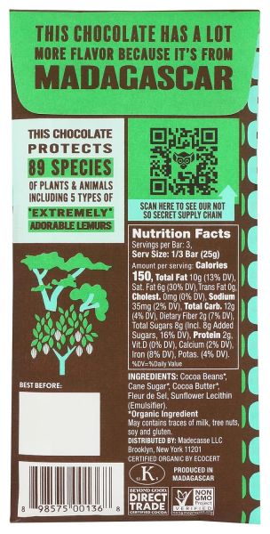 Beyond Good Organic 72% Sea Salt & Nibs Microbatch Chocolate Bar - 2.12 oz