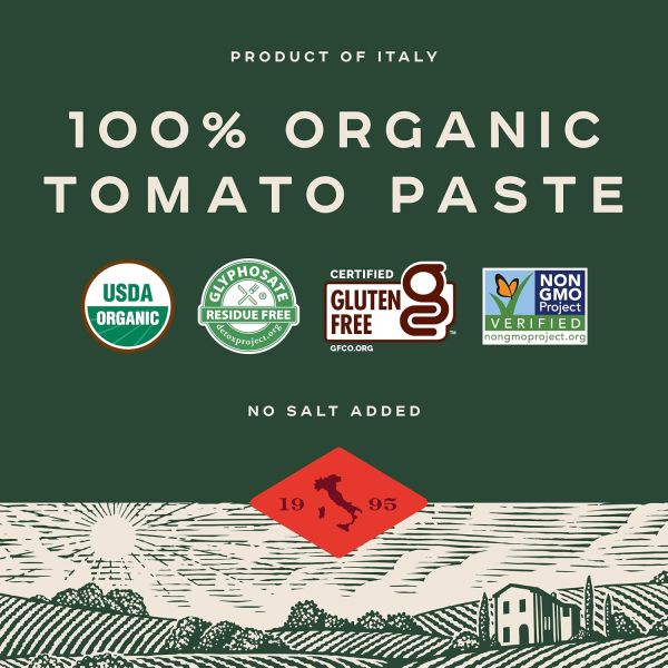 Bionaturae Organic Tomato Paste, No Salt Added - 7 oz