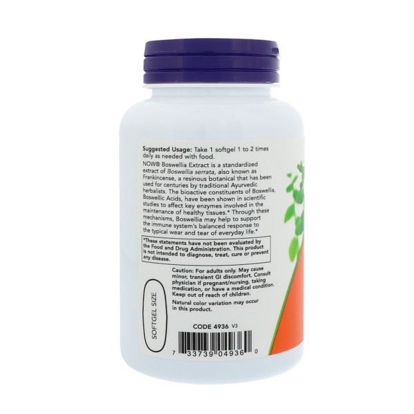 NOW Boswellia Extract - 500 mg - 90 Softgels