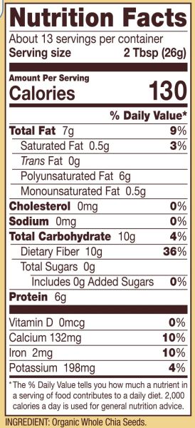 Bob's Red Mill Gluten Free Organic Chia Seeds - 12 oz