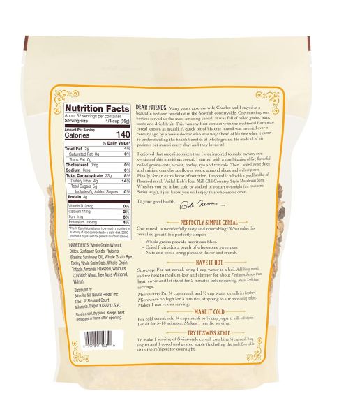 Bob's Red Mill Whole Grain Old Country Muesli Cereal - 40 oz