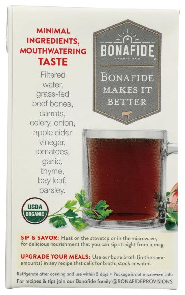 Bonafide Provisions Organic No Salt Added Beef Bone Broth - 16.9 oz