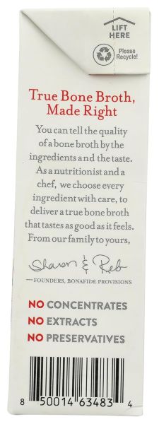 Bonafide Provisions Organic No Salt Added Beef Bone Broth - 16.9 oz