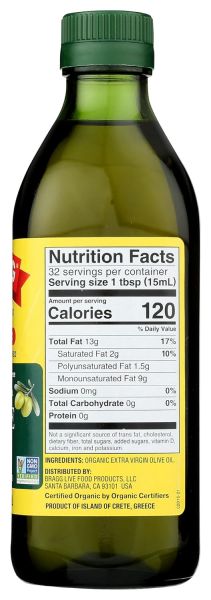 Bragg Organic Extra Virgin Olive Oil - 16 fl oz