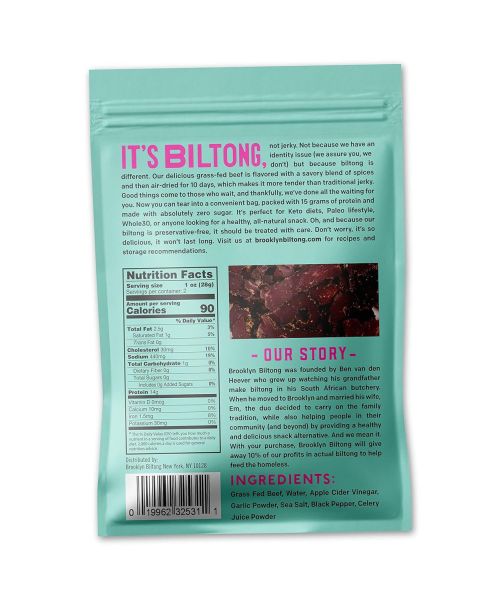 Brooklyn Biltong, Air Dried Grass Fed Beef Snack