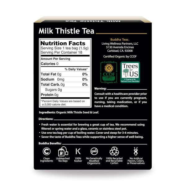 Buddha Teas Organic Milk Thistle Tea - 18 Tea Bags