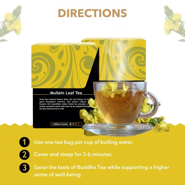 Buddha Teas Organic Mullein Leaf Tea - 18 Tea Bags
