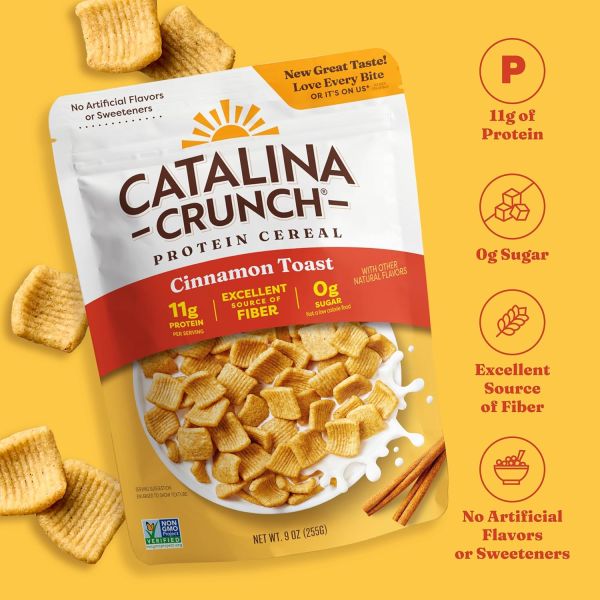Catalina Crunch Gluten Free Keto Friendly Cereal, Cinnamon Toast - 9 oz