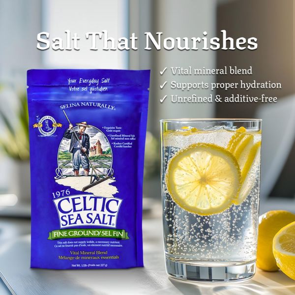 Selina Naturally Celtic Sea Salt, Fine Ground, Bag - 0.5 lb