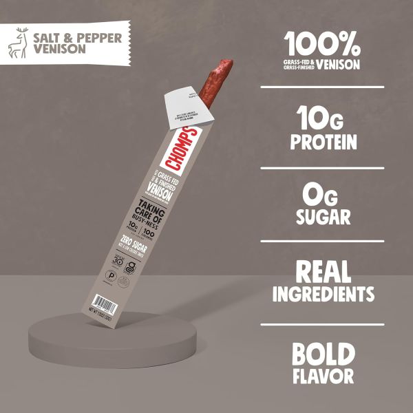 Chomps Venison Stick, Salt & Pepper Mild - 1.15 oz