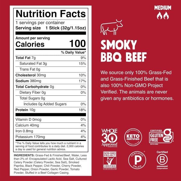 CHOMPS Smoky BBQ Beef Stick - 1.15 oz