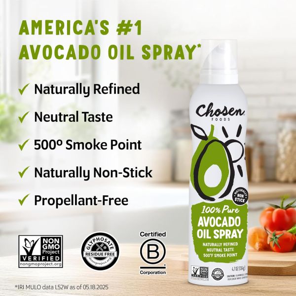 Chosen Foods 100% Pure Avocado Oil Spray, Non-GMO - 13.5 oz